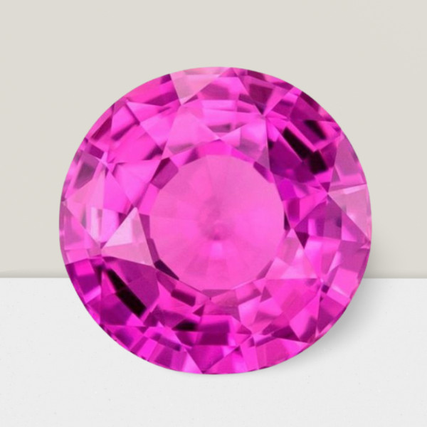 Pink Sapphire Round Cut Gemstone 3.50 Cts – 10 mm Vivid Loose Gem