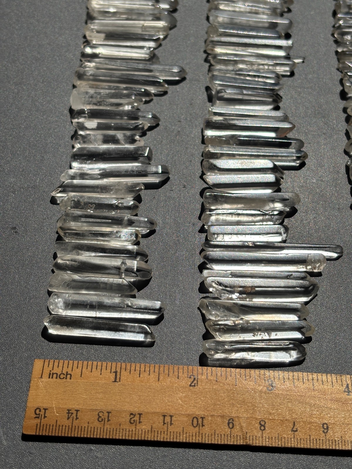 100pcs Bulk Thin Lemurian Polished Clear Quartz Crystal Points Wand Specimens