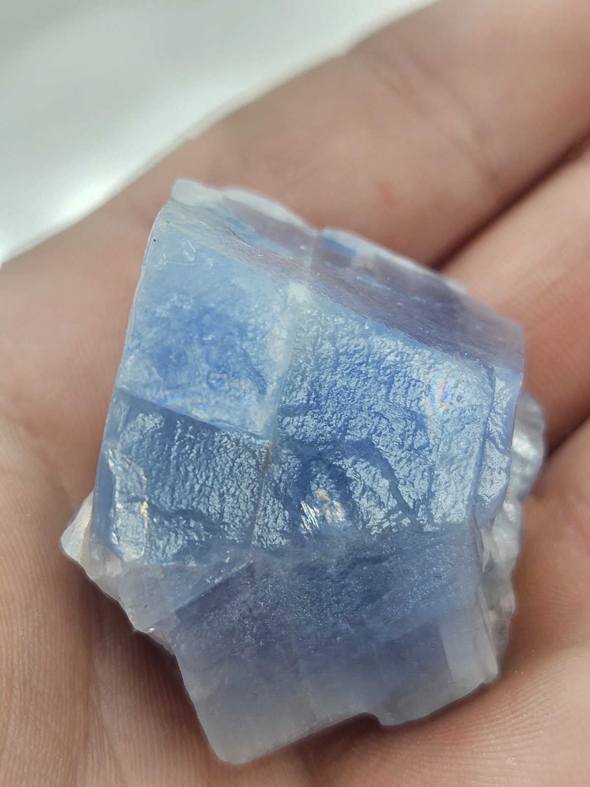 Natural Blue Calcite Raw Stone – Large Unpolished Sky Blue Crystal Chunk