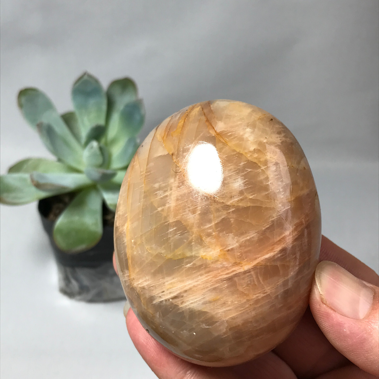 73mm Natural orange moonstone polish/rough Crystal specimens tumbled 265g g6645