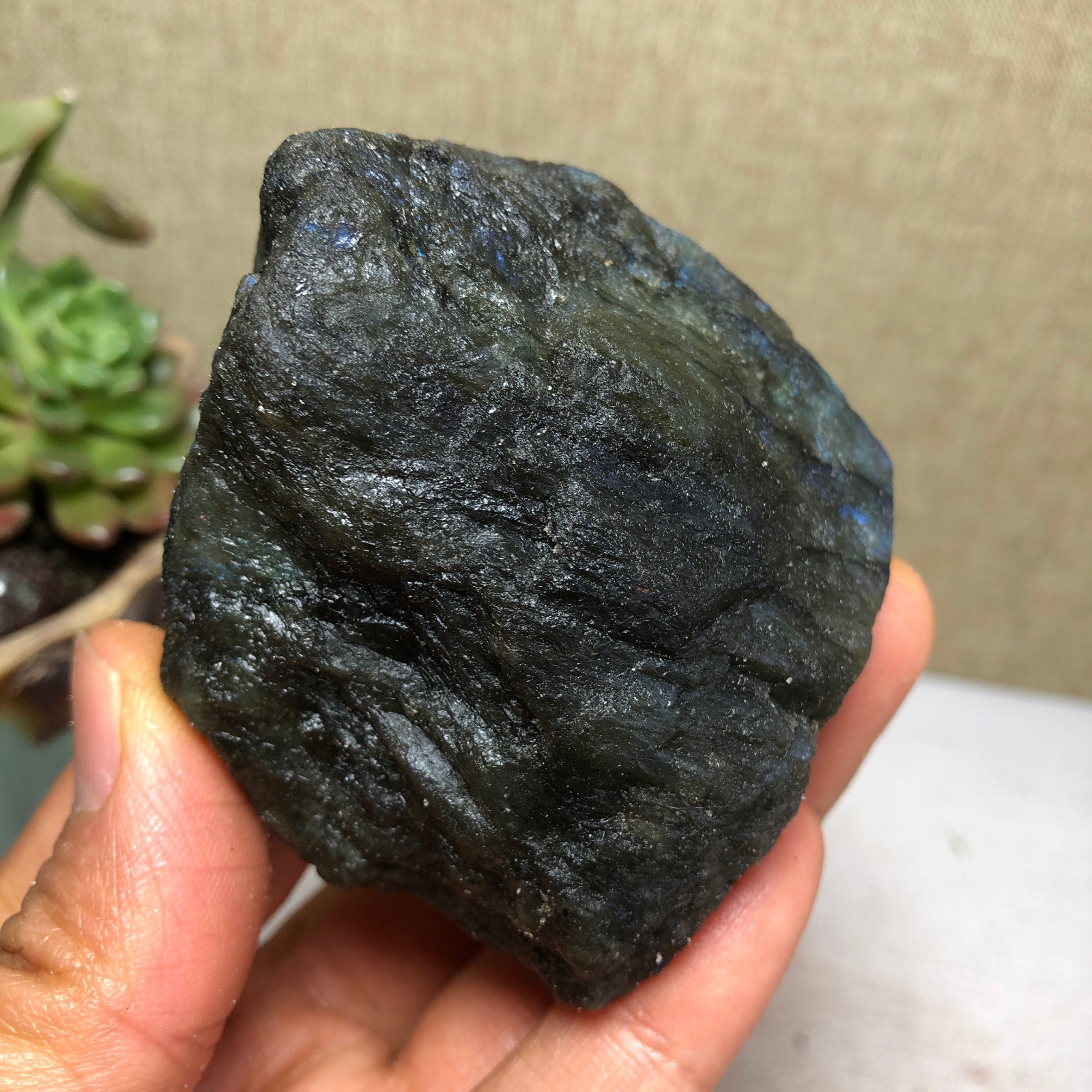 57mm Natural Labradorite Crystal gemstone rough original Specimen 138g A4208