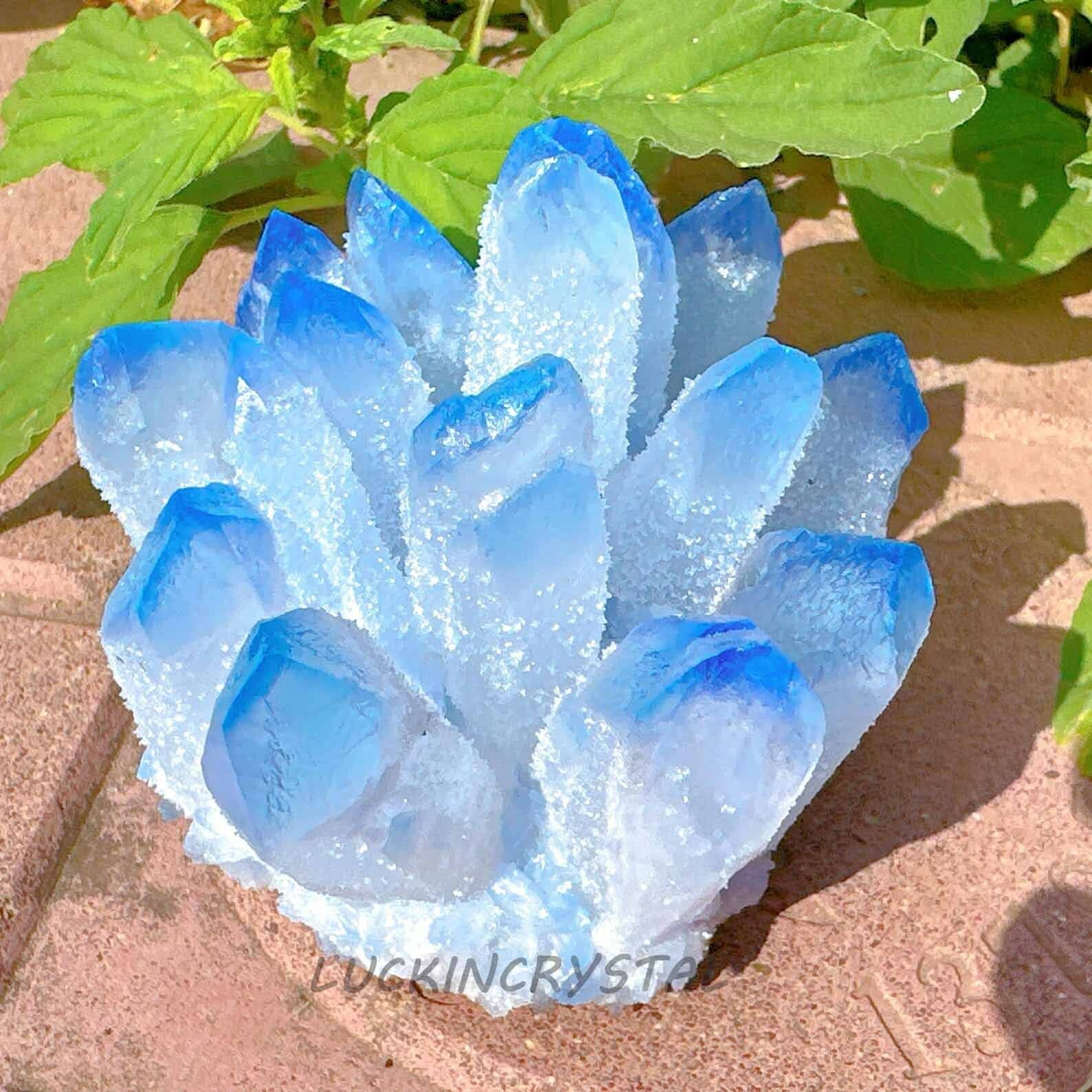 300g Rare Large Raw Blue Phantom Quartz Crystal Cluster Quartz Mineral Specimen