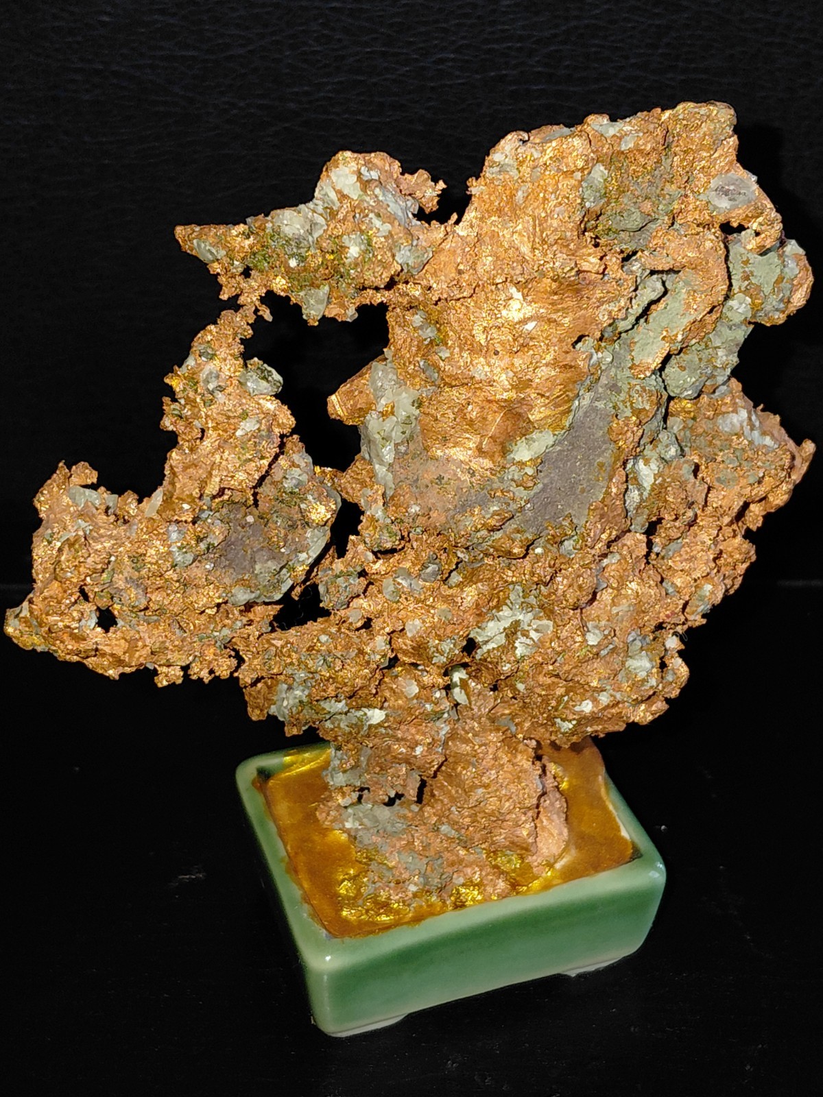 Natural Copper Crystal Specimen ON Ceramic Stand