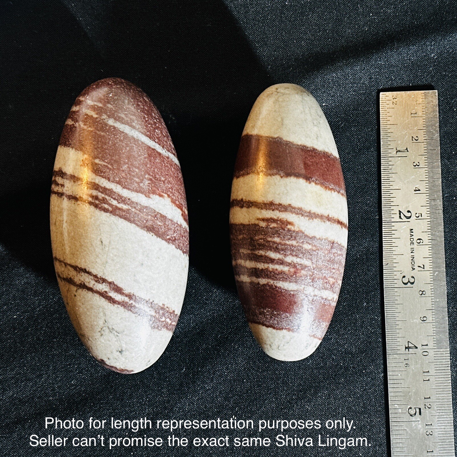 4 Inch Shiva Lingam stone from India -Narmada River -Palm size Shivalingam -1 pc