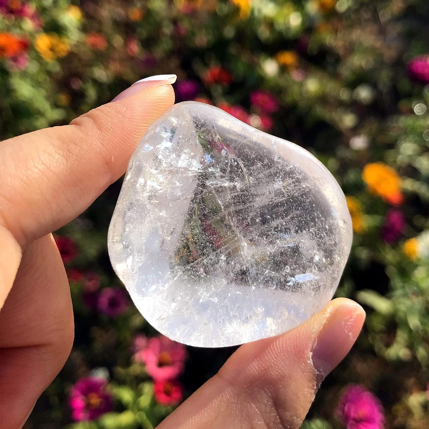 5Pcs Natural Tumbled Clear Quartz Healing Crystal Mineral Specimen Gemstone