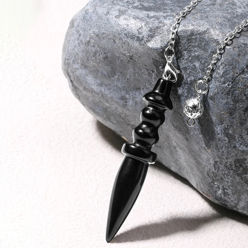 Natural Stone Pendant Egyptian Crystal Pendulum for Divination Dowsing Reiki Pin