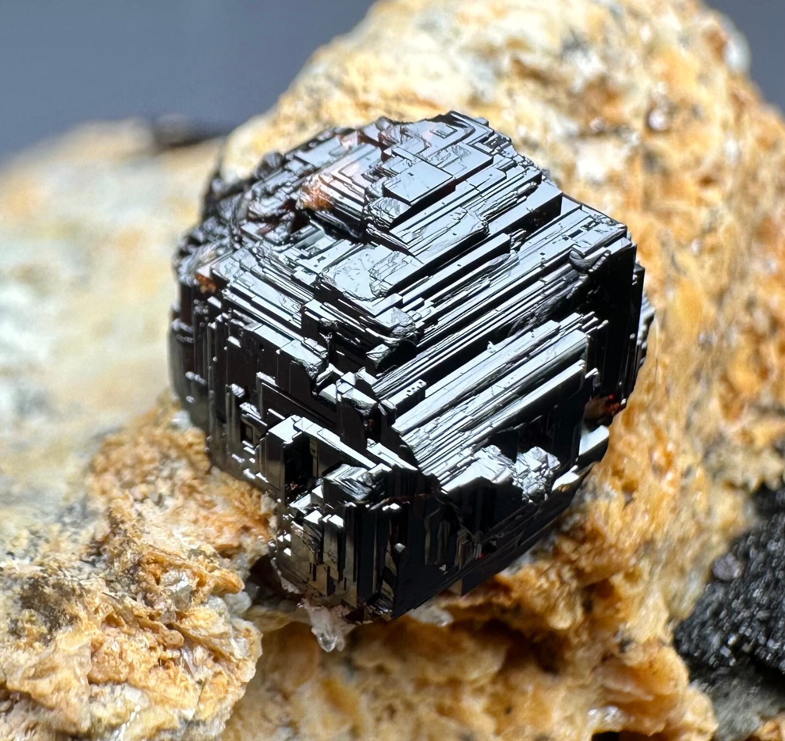 449 Ct. Full Terminated Rare Dark Red Spessartite Garnet Crystals On Matrix @Pak