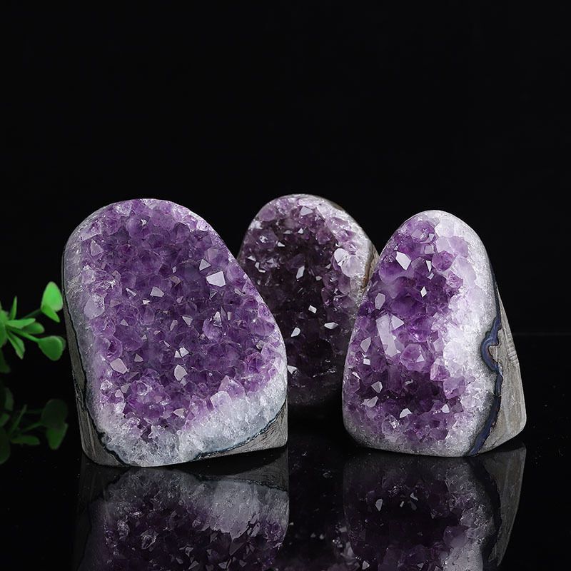 Cut Base Natural Amethyst Quartz Crystal Cluster Healing Stone Geode Specimen US