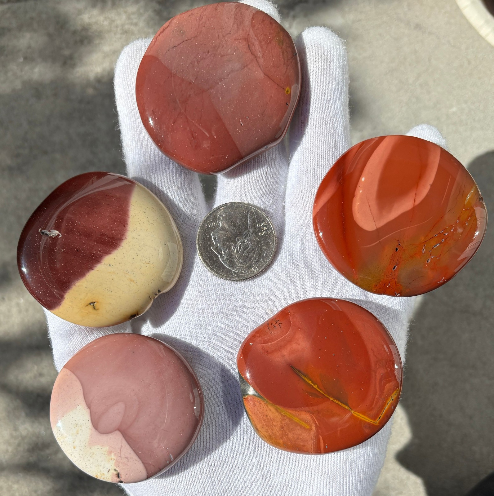 USA SALE 181g LOT MOOKAITE PALMSTONES PALM STONES PALM STONE THICK POCKET STYLE