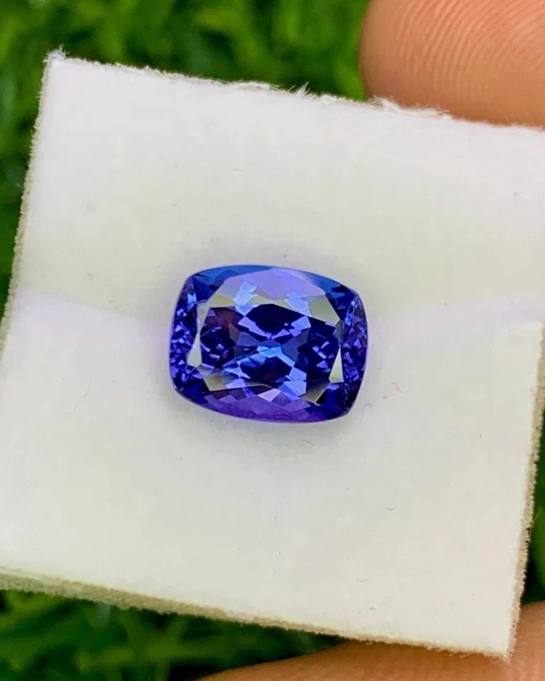 Certified Tanzania Tanzanite Flawless Blue 8.86 Ct+ Loose Cushion Cut Gemstone