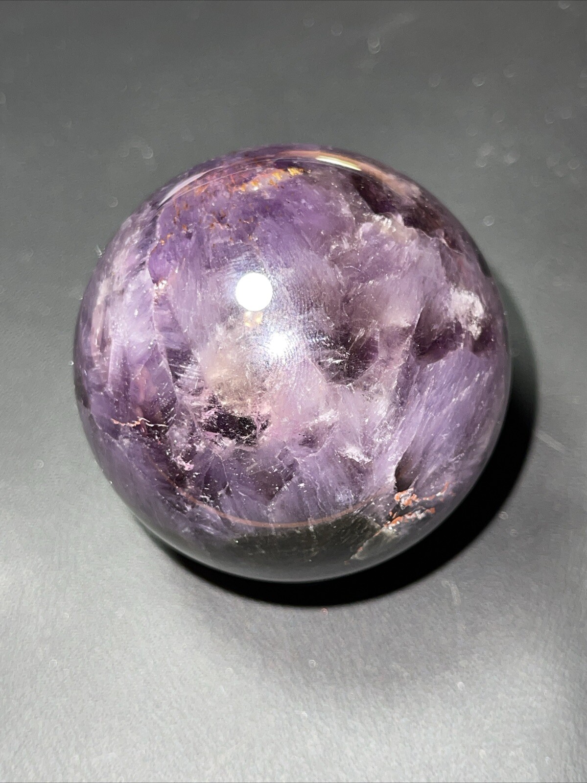 Auralite 23 Crystal Sphere Ball Orb Excellent Flash And a Rainbow 52.2mm 196g