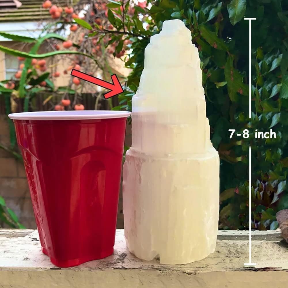20CM Large Selenite Stone Glow Rock Handcrafted Lamp for Home Decorative Stones