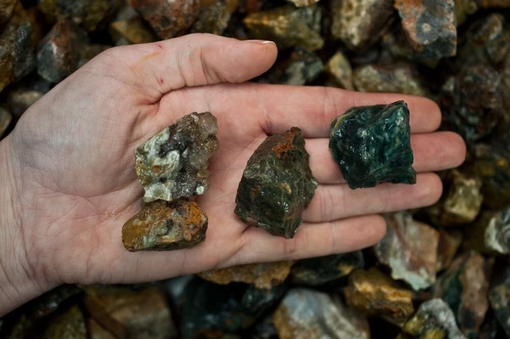 1/2 lb Sea Jasper Rough Stones – Natural Crystal Mineral Rock Specimens Tumbling