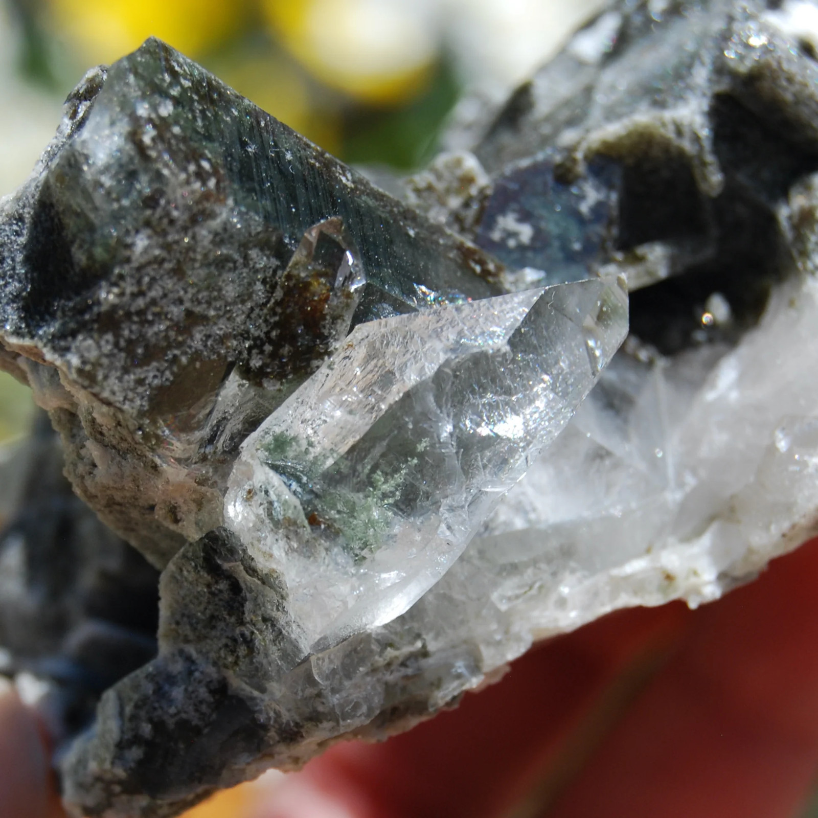 4in 236g Chlorite Optical Quartz Crystal Cluster, Corinto, Brazil
