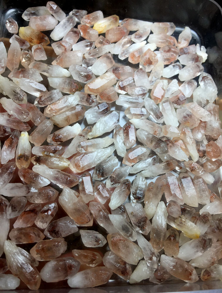 50g 70PCS+ Phantom ‘Red Ghost’ Lemuria QUARTZ Lemuria Crystal Point &Pyramid