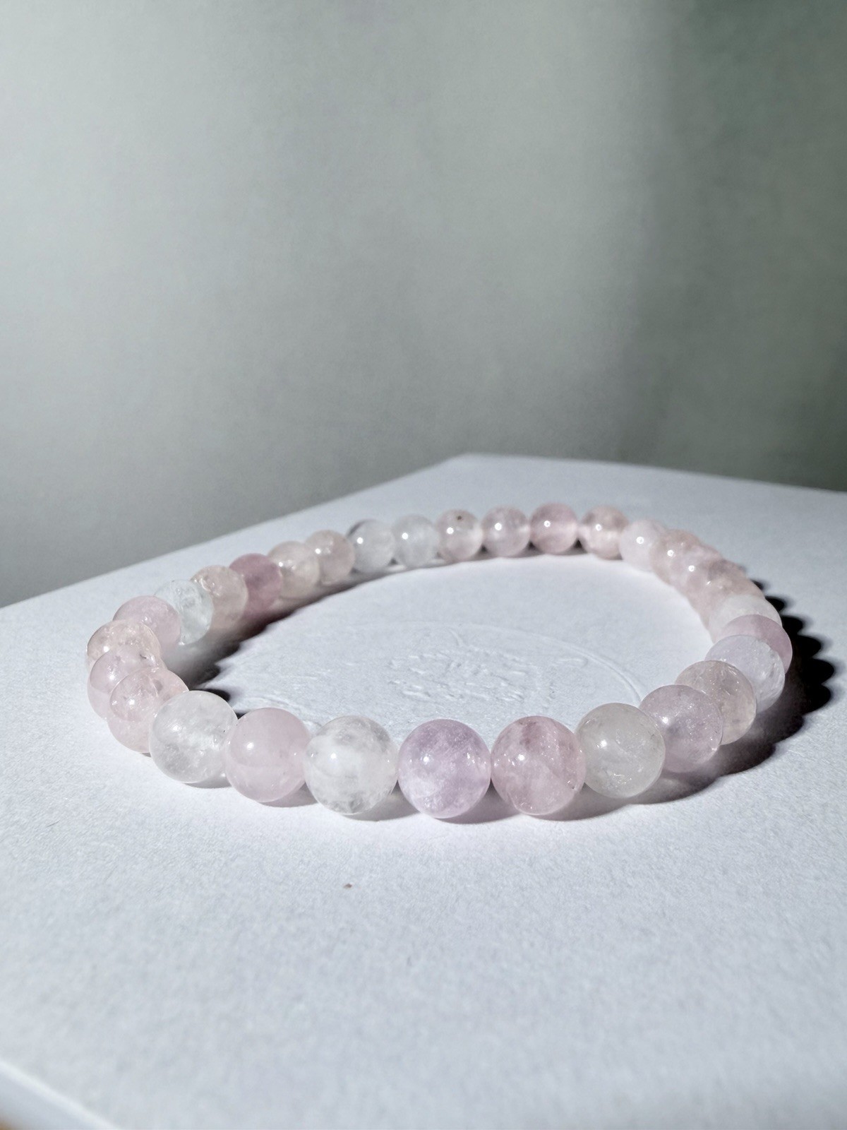 Natural Pastel Mozambique Rose Quartz Bracelet 6.5mm