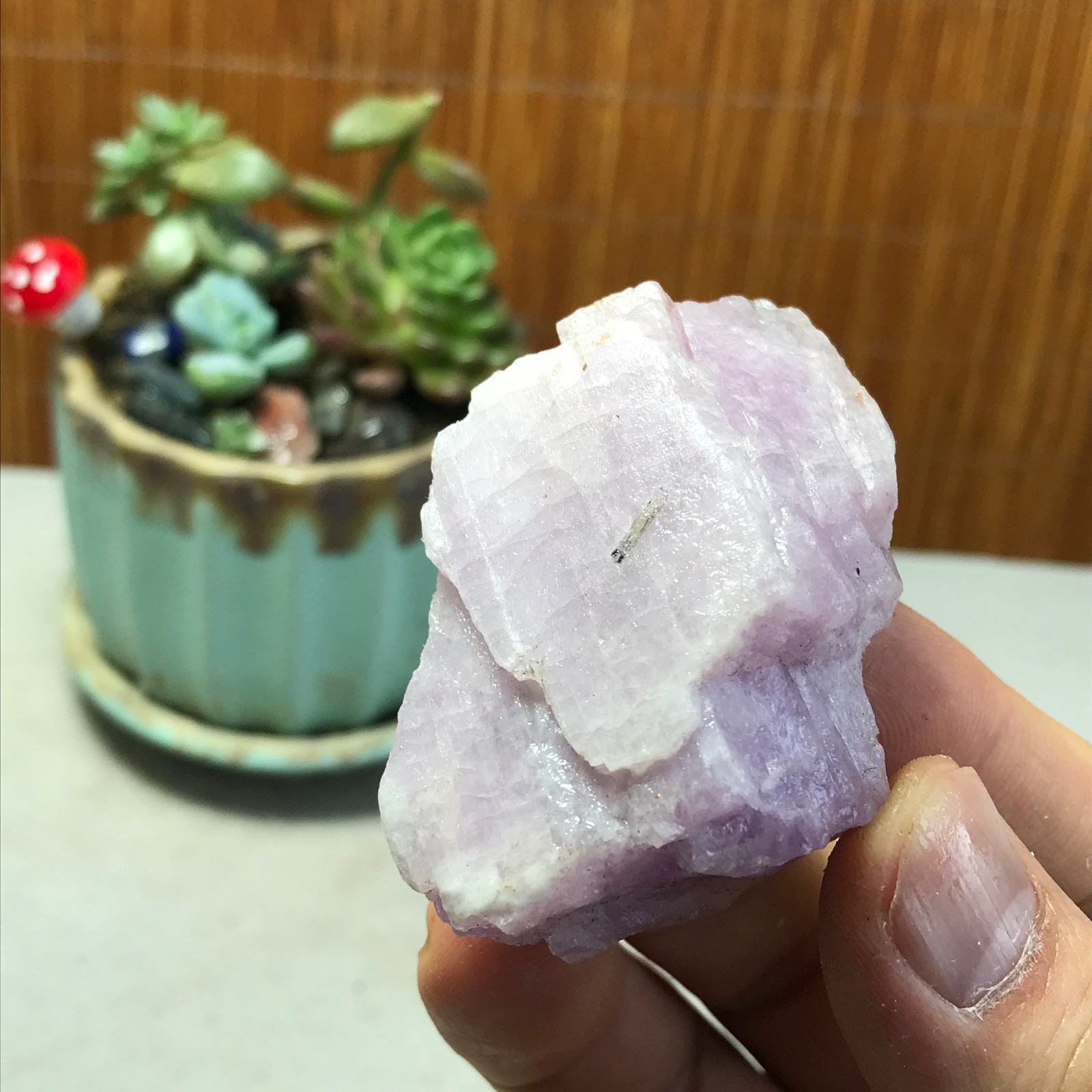 58-32-25mm NATURAL ROUGH KUNZITE PINK SPODUMENE CRYSTALS 94g A5352