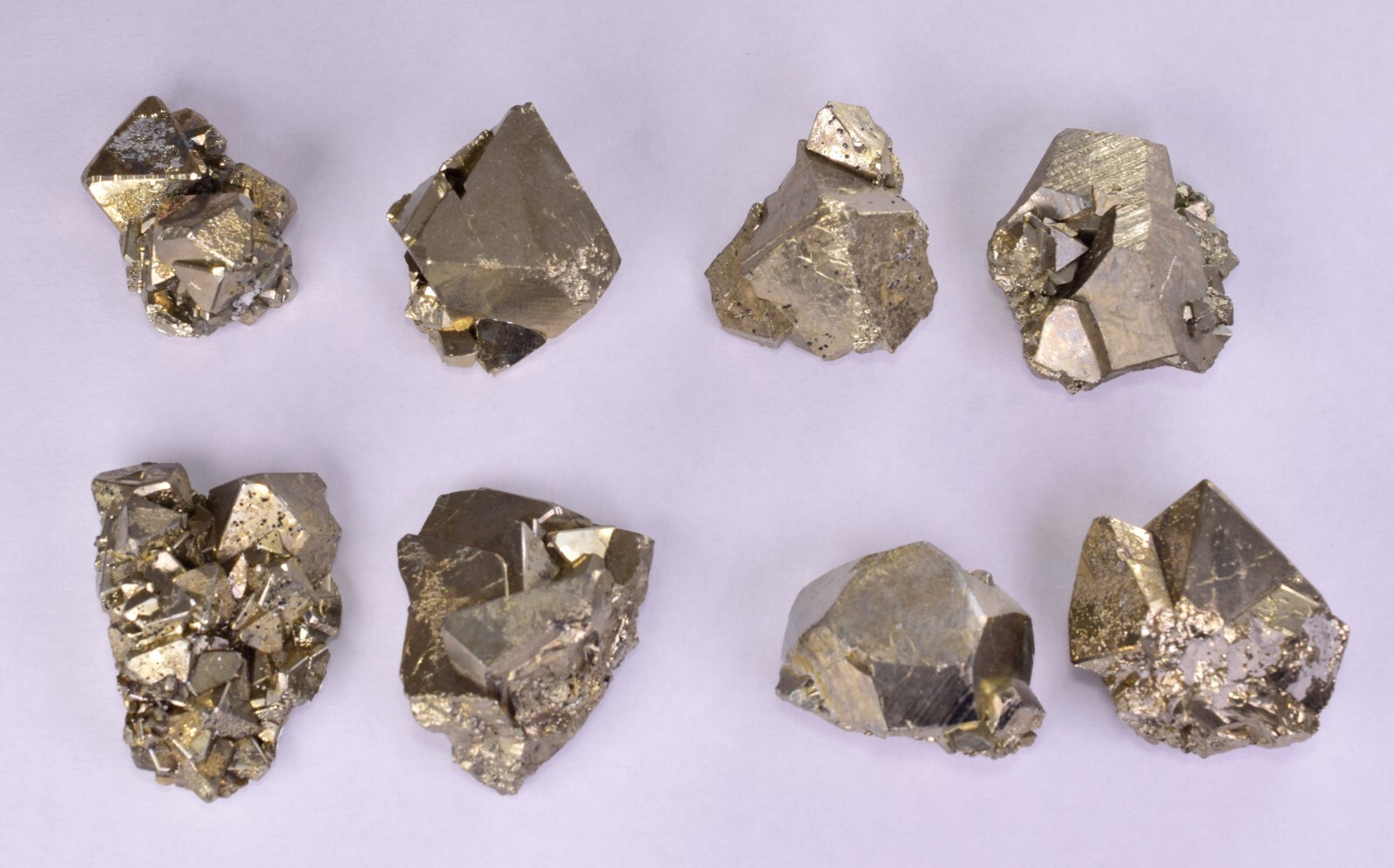 LOT 8 PYRITE OCTAHEDRAL PERU SHINY CRYSTALS MINERAL SPECIMEN COLLECTOR MB147