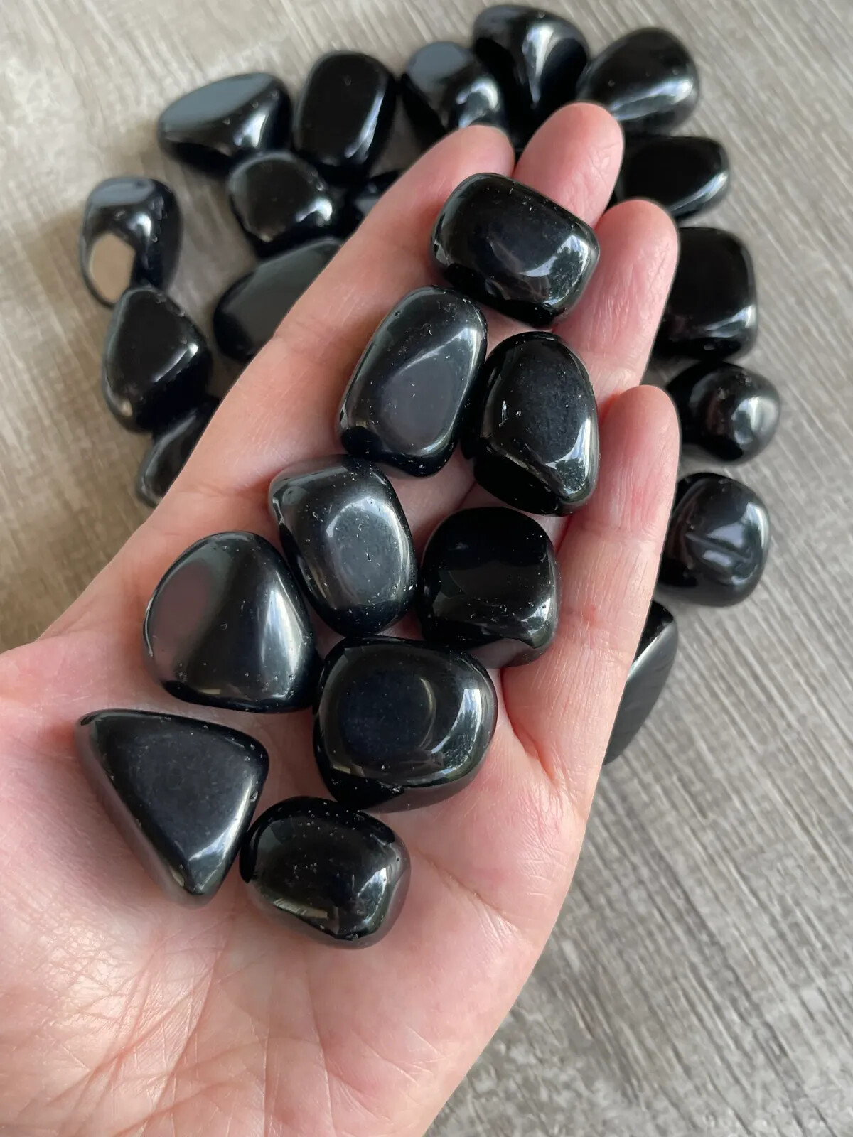 Black Obsidian Tumbled Stones, 0.75-1 Inch Tumbled Black Obsidian Stone,Bulk Lot