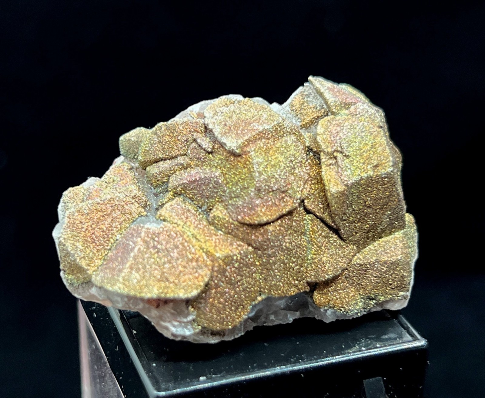 45mm 34g IRIDESCENT Chalcopyrite on Calcite, Natural Mineral Specimen