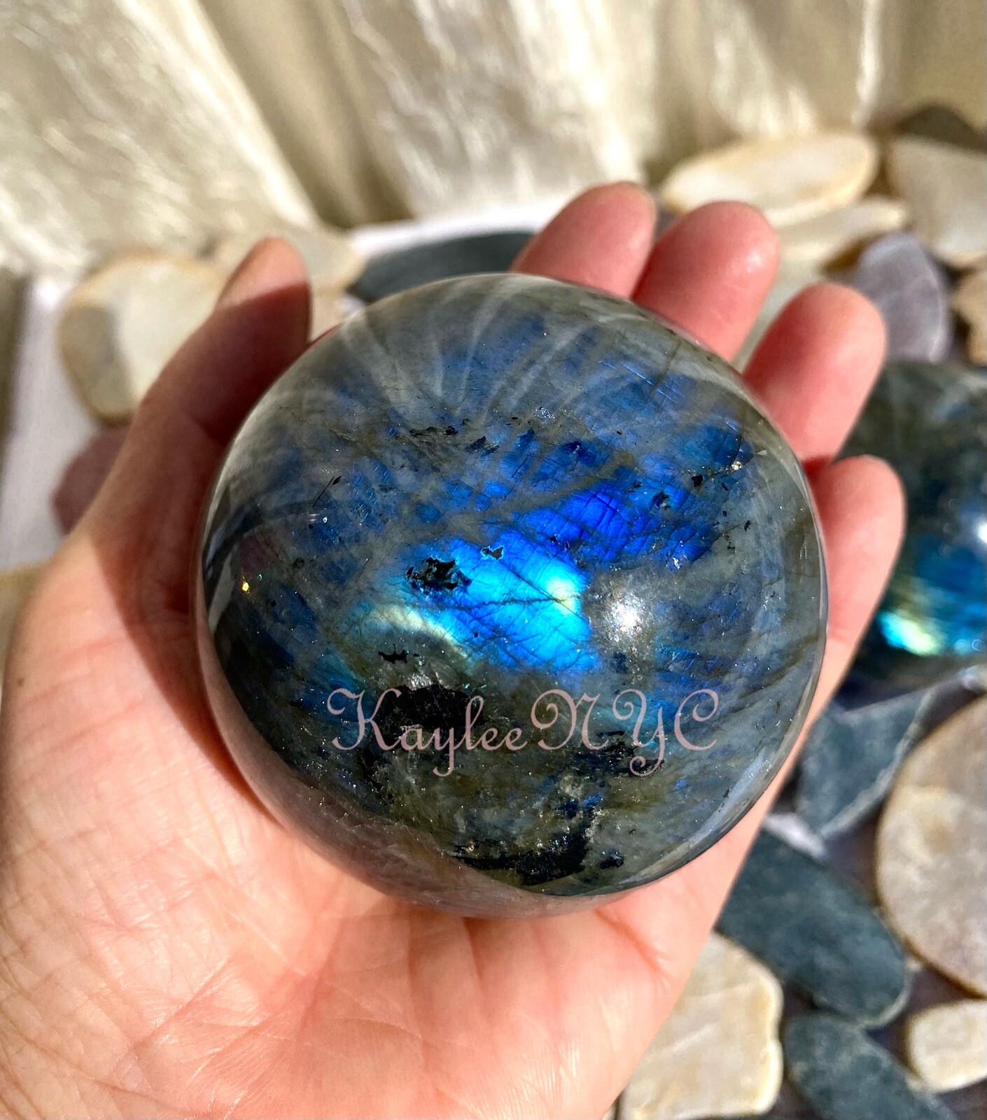 Wholesale Lot 3-5PCs Natural Labradorite Spheres Crystal Healing Energy 2.8-3lbs