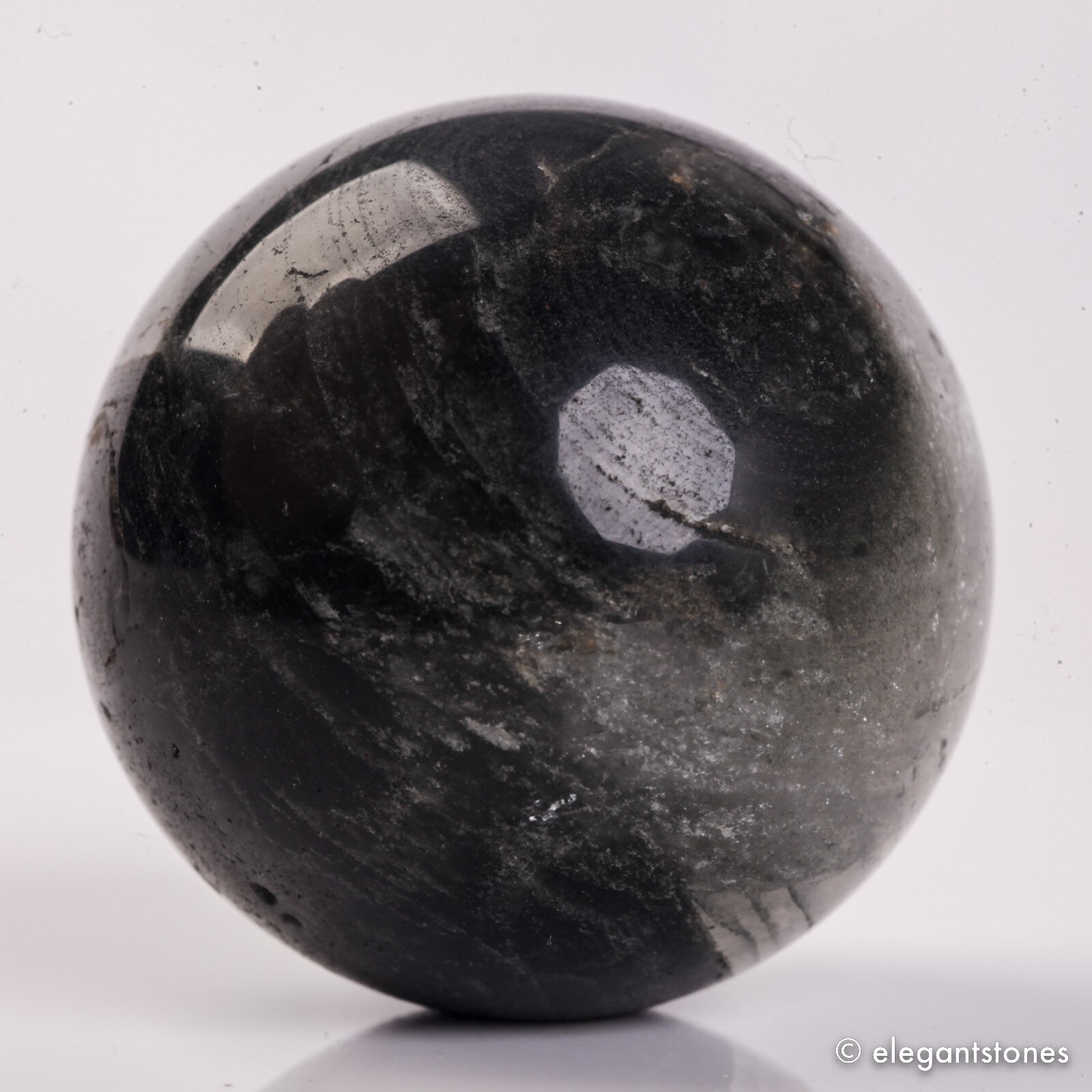 62g35mm Natural Garden/Phantom/Ghost/Lodolite Quartz Crystal Sphere Healing Ball