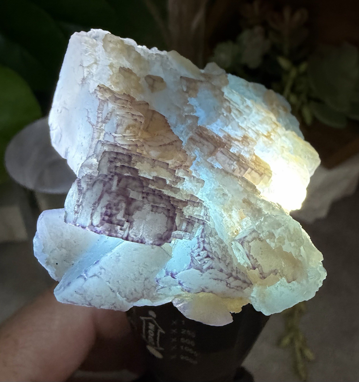 Crystal 96g Purple Blue Clear Fluorite Cluster Cube Specimen Mineral Raw