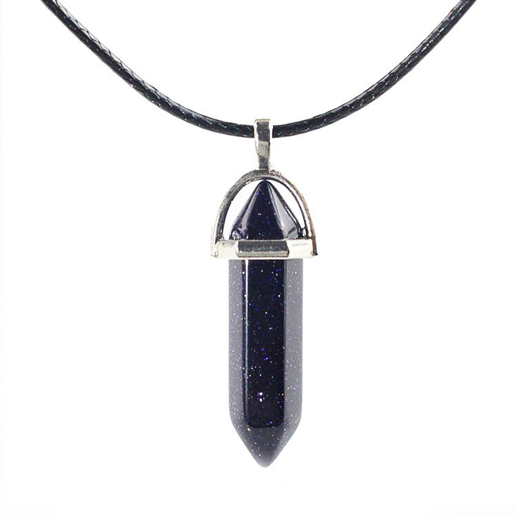 Necklace Quartz Chakra Crystal Natural Healing Point Cut Gemstone Pendant Reiki