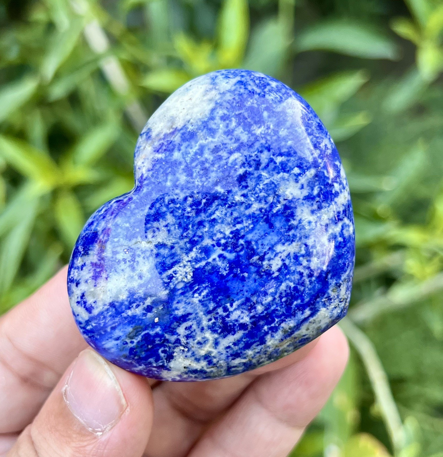 Lapis Lazuli Heart with pyrite from Afghanistan Gemstone, Anniversary Gift