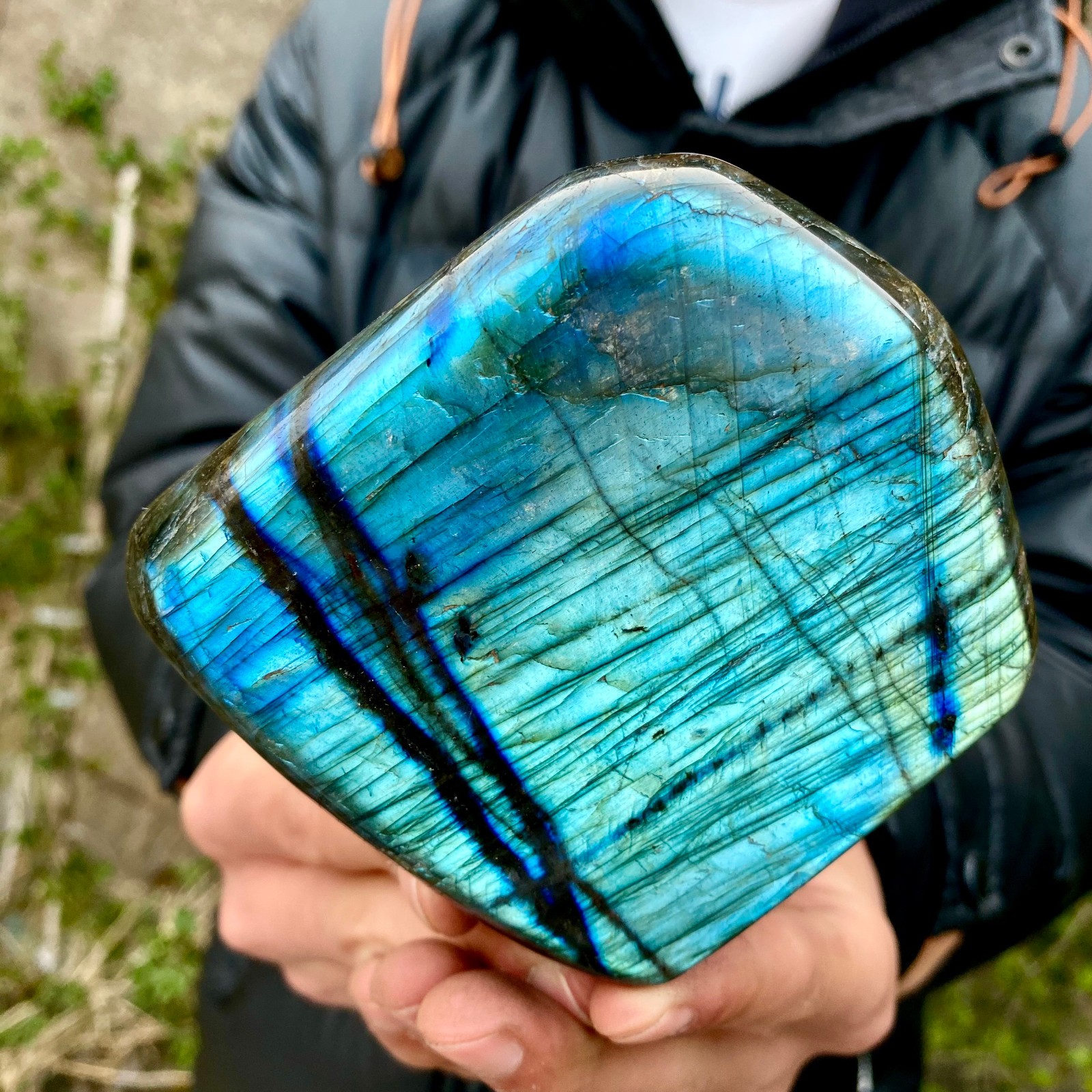 1.9LB Natural Gorgeous Labradorite Quartz Crystal Stone Specimen Healing