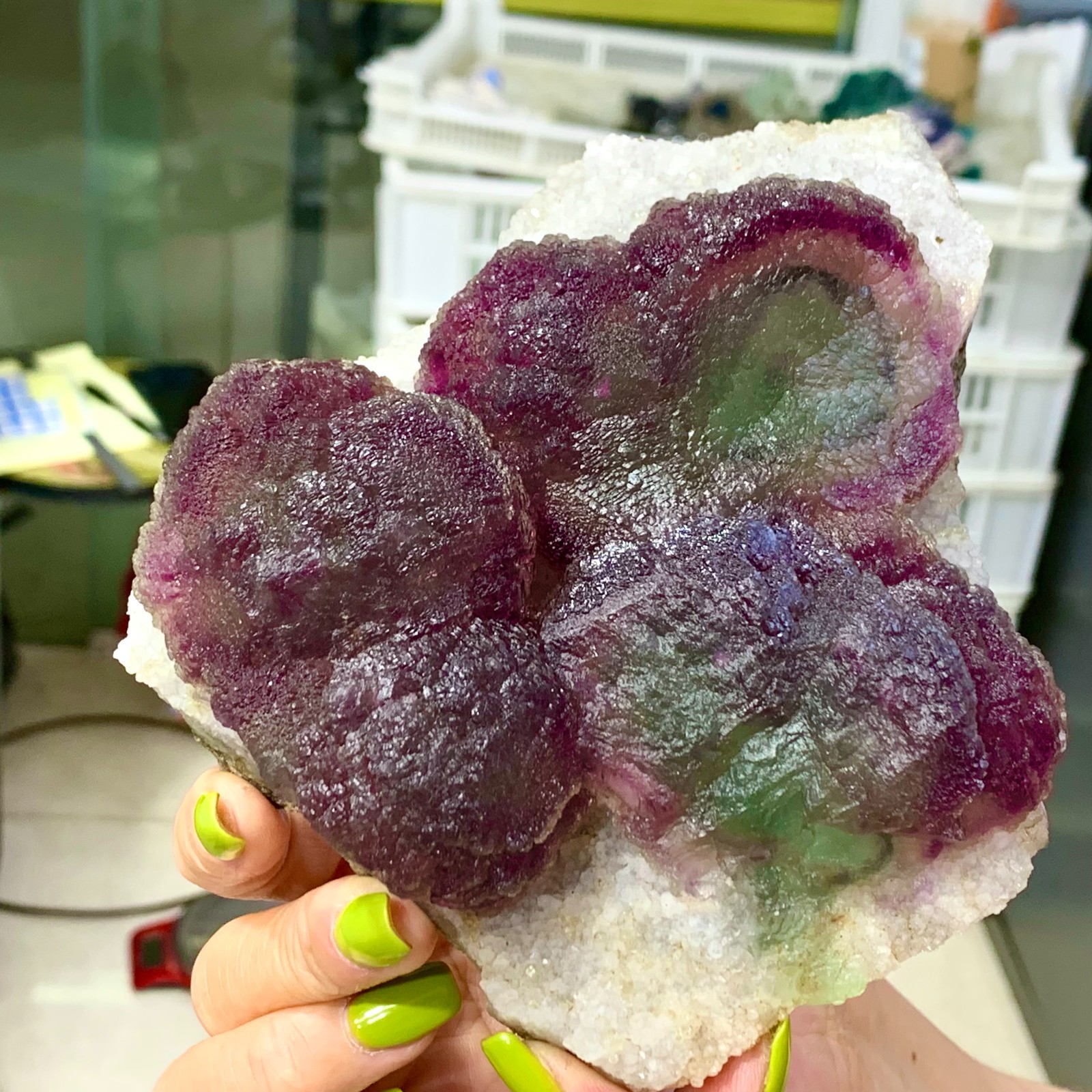 105G Rare transparent purple cubic fluorite mineral crystal sample/China