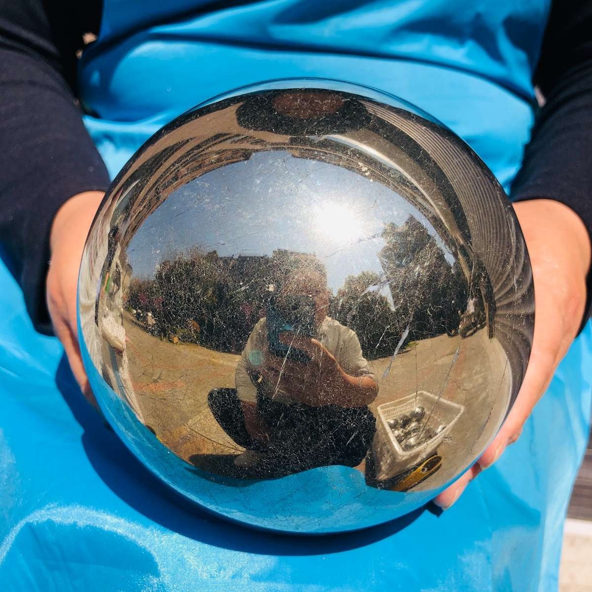 15.46 LB Natural Chalcopyrite Polished Sphere for Home Decor Collectible 4277