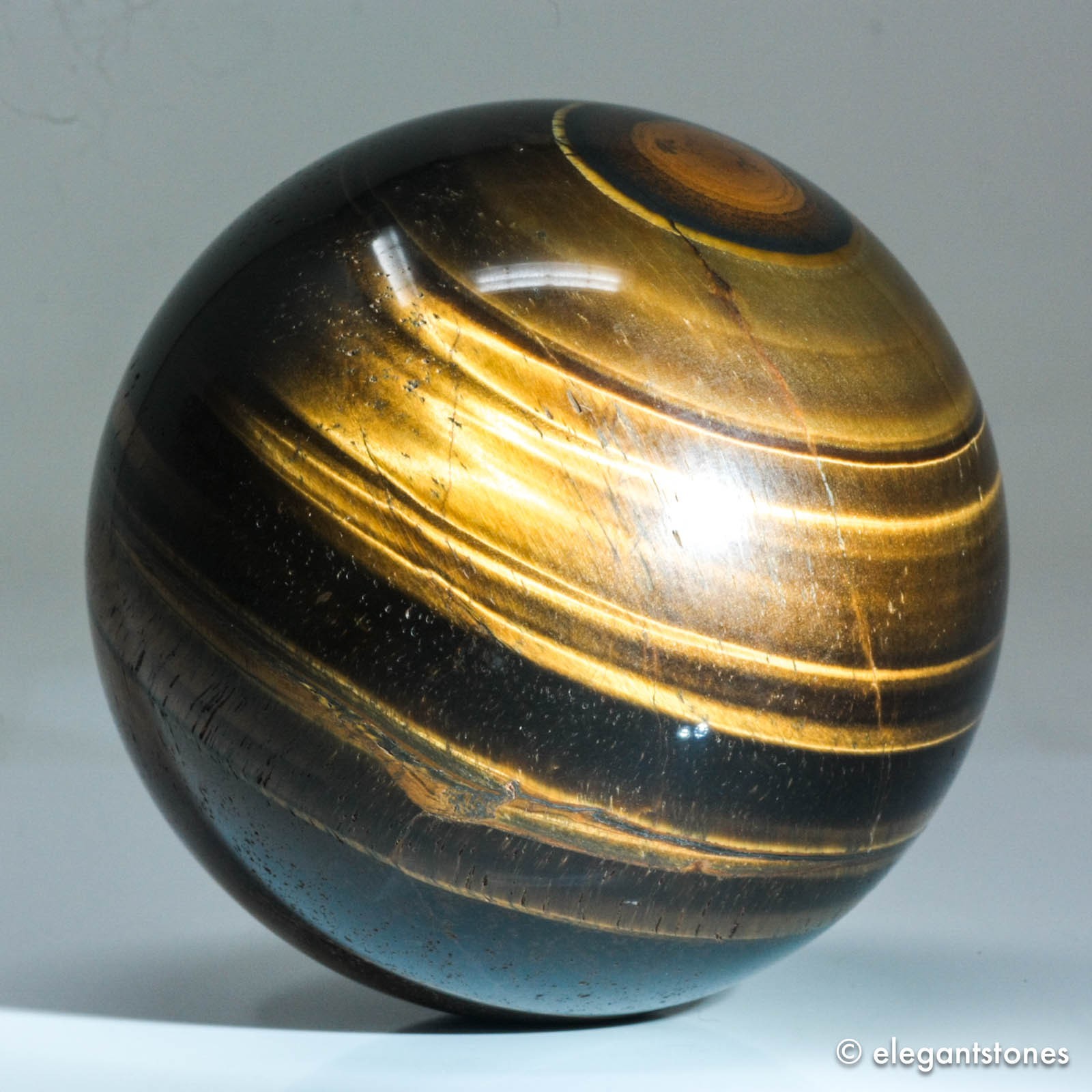 457g69mm Yellow Tiger Eye Sphere Large Crystal Ball Natural Quartz Healing Stone