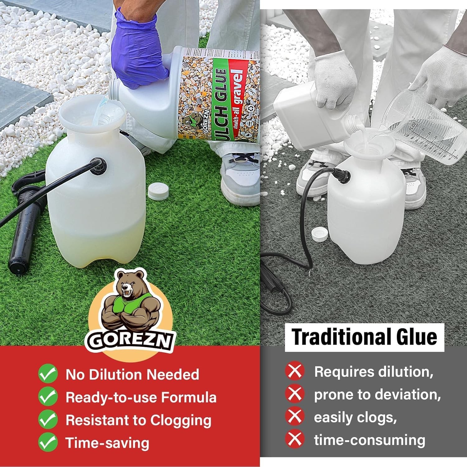 32 OZ Advanced Mulch Adhesive – Keeps Rocks, Bark & Wood Intact in Any Weather