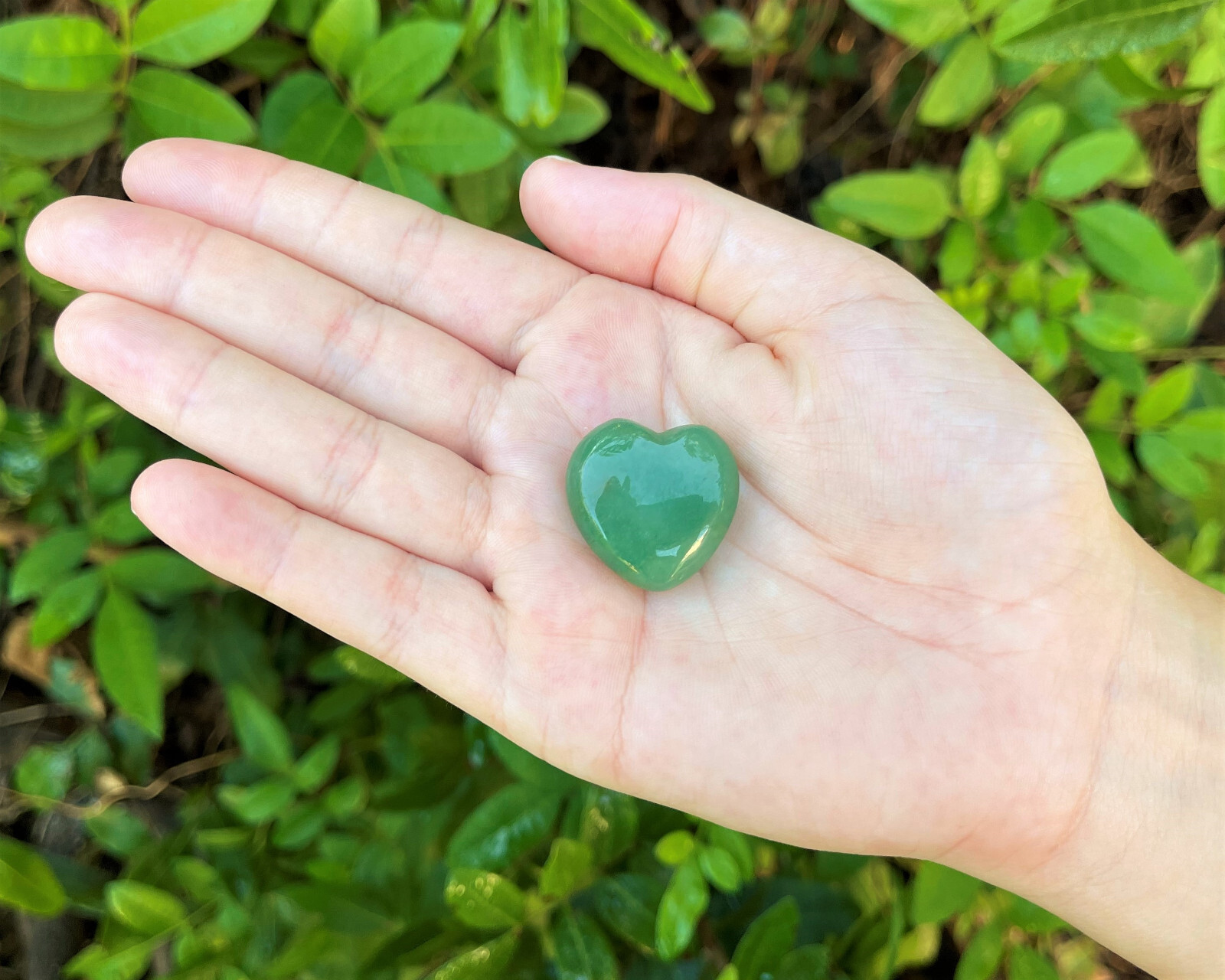Green Aventurine Heart: 1″ (Crystal Heart, Puffed, Stone Heart, Gemstone Heart)