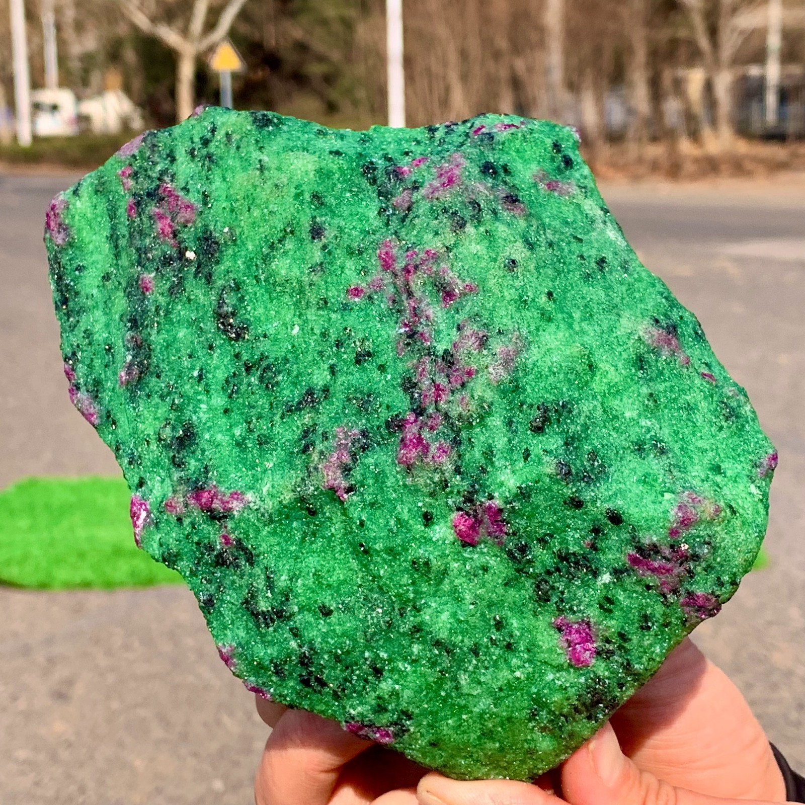 3.5LB Natural green Ruby zoisite (anylite) crystal Chakra Healing Energy