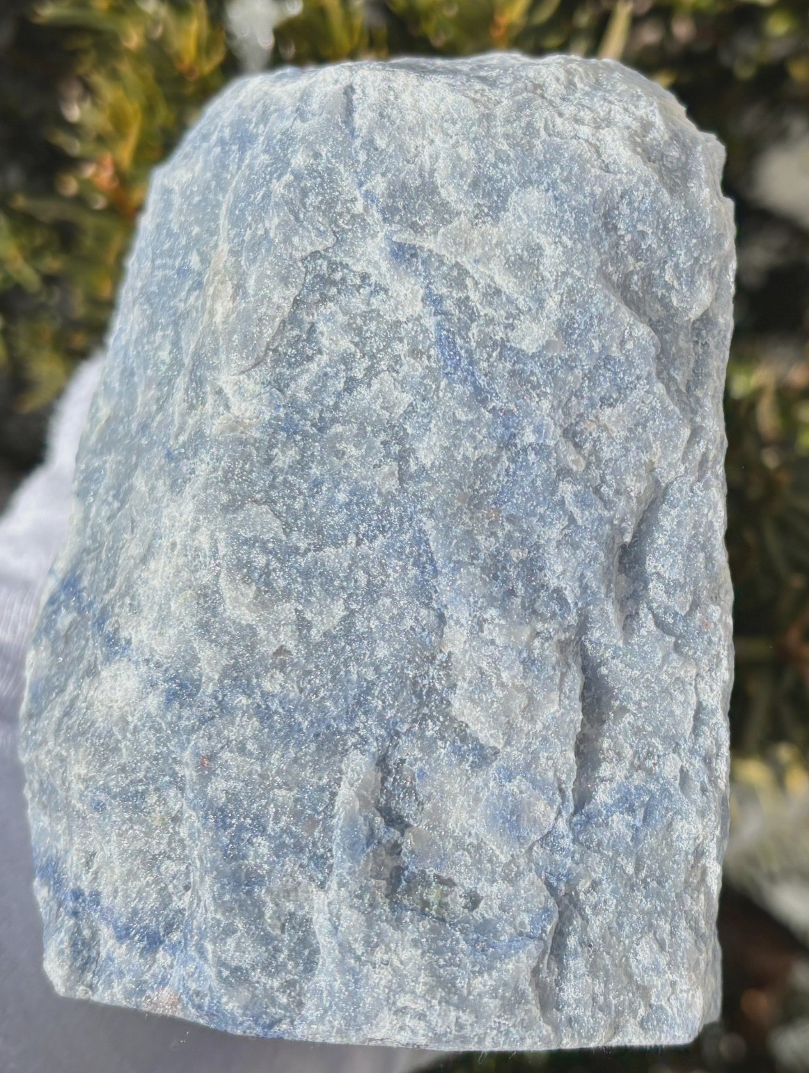 USA SALE 2.65LB BLUE QUARTZ VASE CONTAINER 4″x3.8″x3″ AVENTURINE PLANTER HOLDER