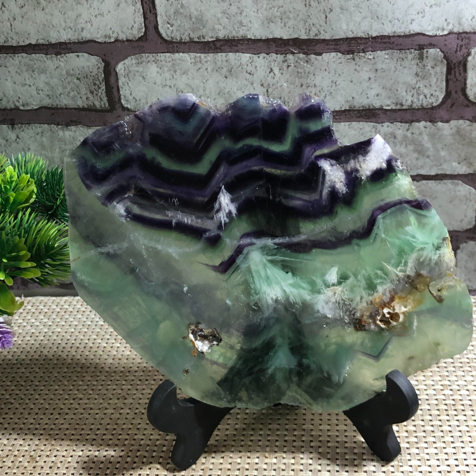 603g color Cubic FLUORITE Quartz Crystal Cluster Mineral Specimen