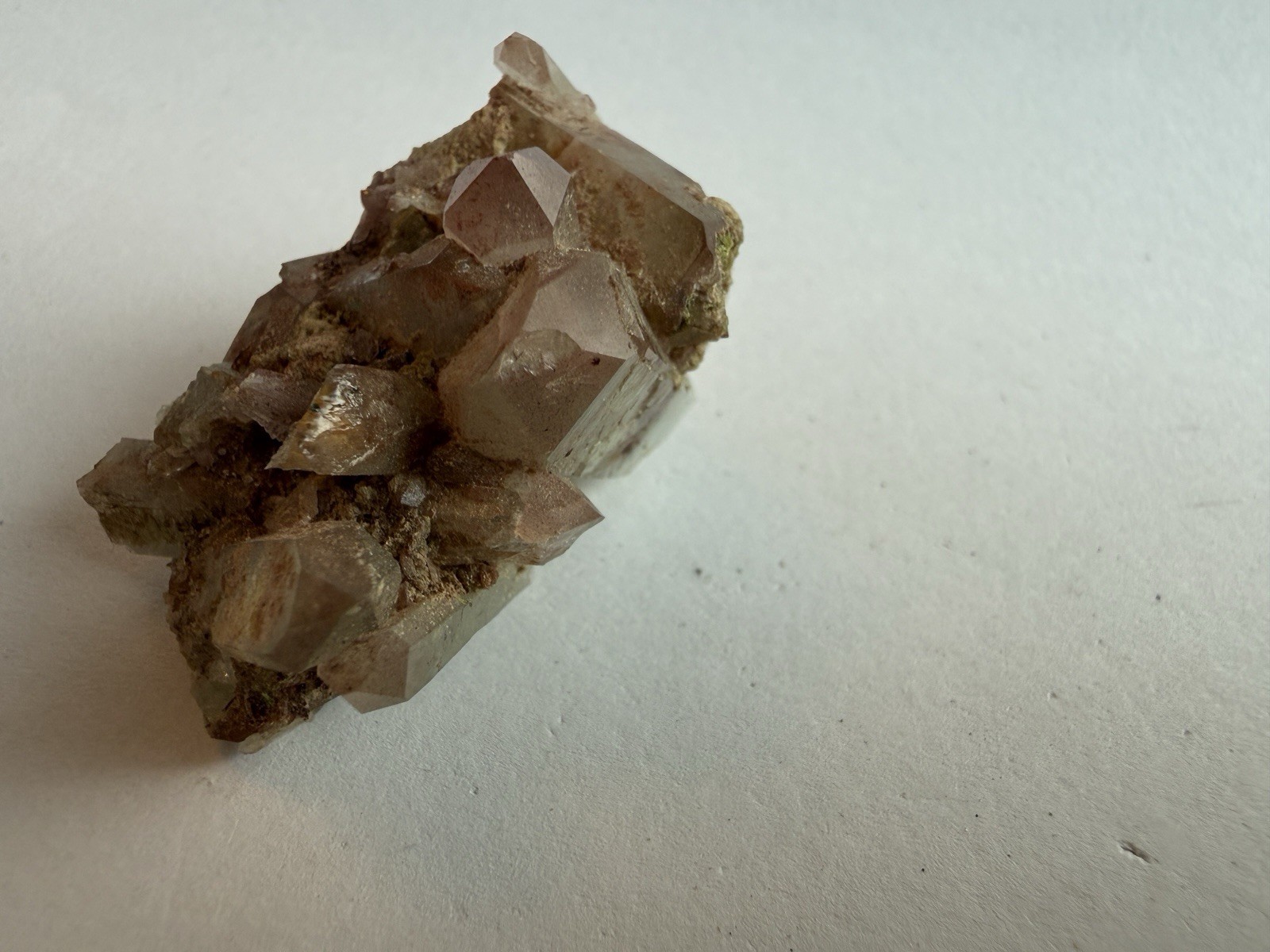Red Green Phantom Quartz Cluster Hematite Inclusions Crystal Specimen 22g
