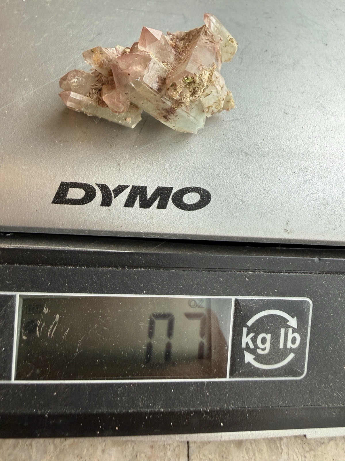 Red Green Phantom Quartz Cluster Hematite Inclusions Crystal Specimen 22g