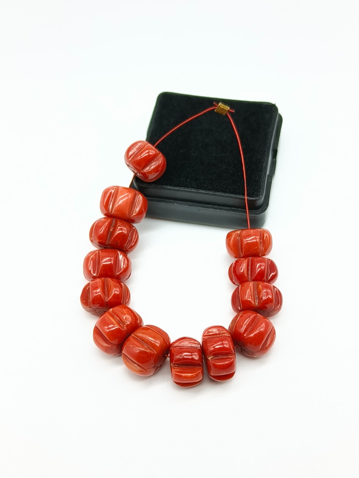 Genuine Red Coral Melon Shape Beads New Arrival Gemstone For Making Jewelry