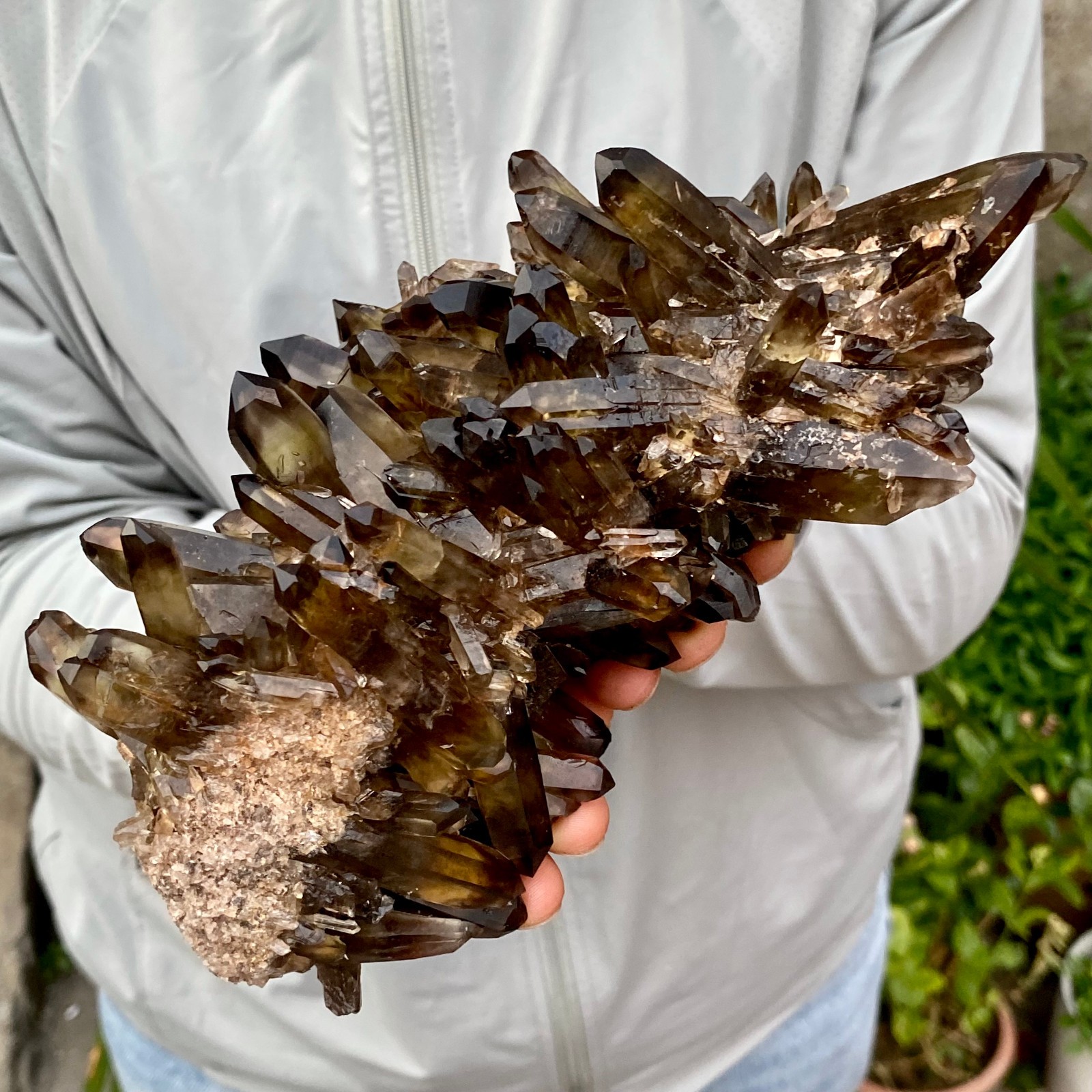 2.2LB Natural Black Smoky Quartz Crystal Cluster Raw Mineral Specimen