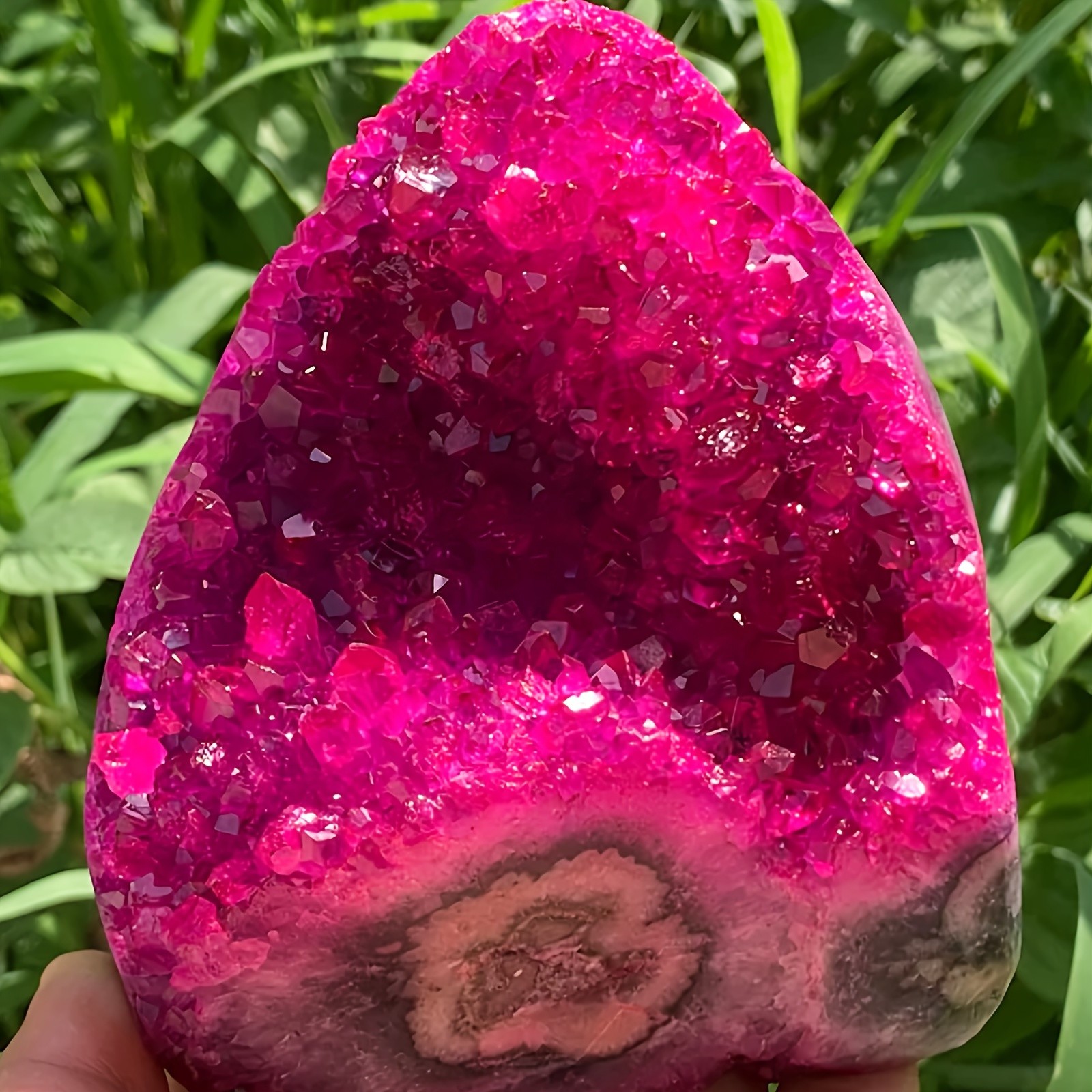 1pc CrystalHola-1PC Rare Pink/Rose Red/ Red/Blue/Orange/Green/ Geode Cluster -Pr