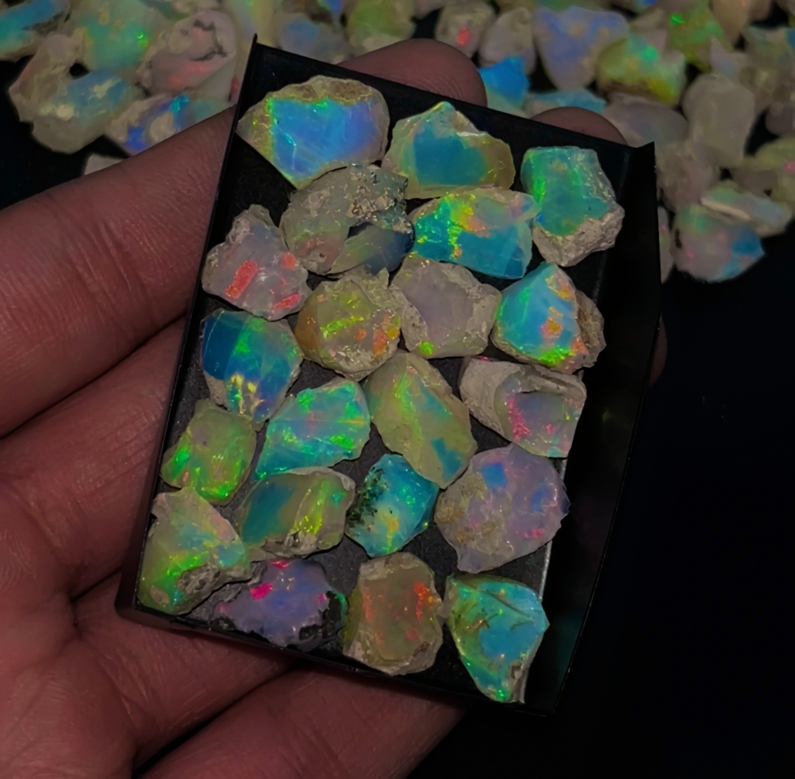 Natural Ethiopian Opal Rough Stones – 10-14 mm, Welo Fire Opal, Raw Crystals