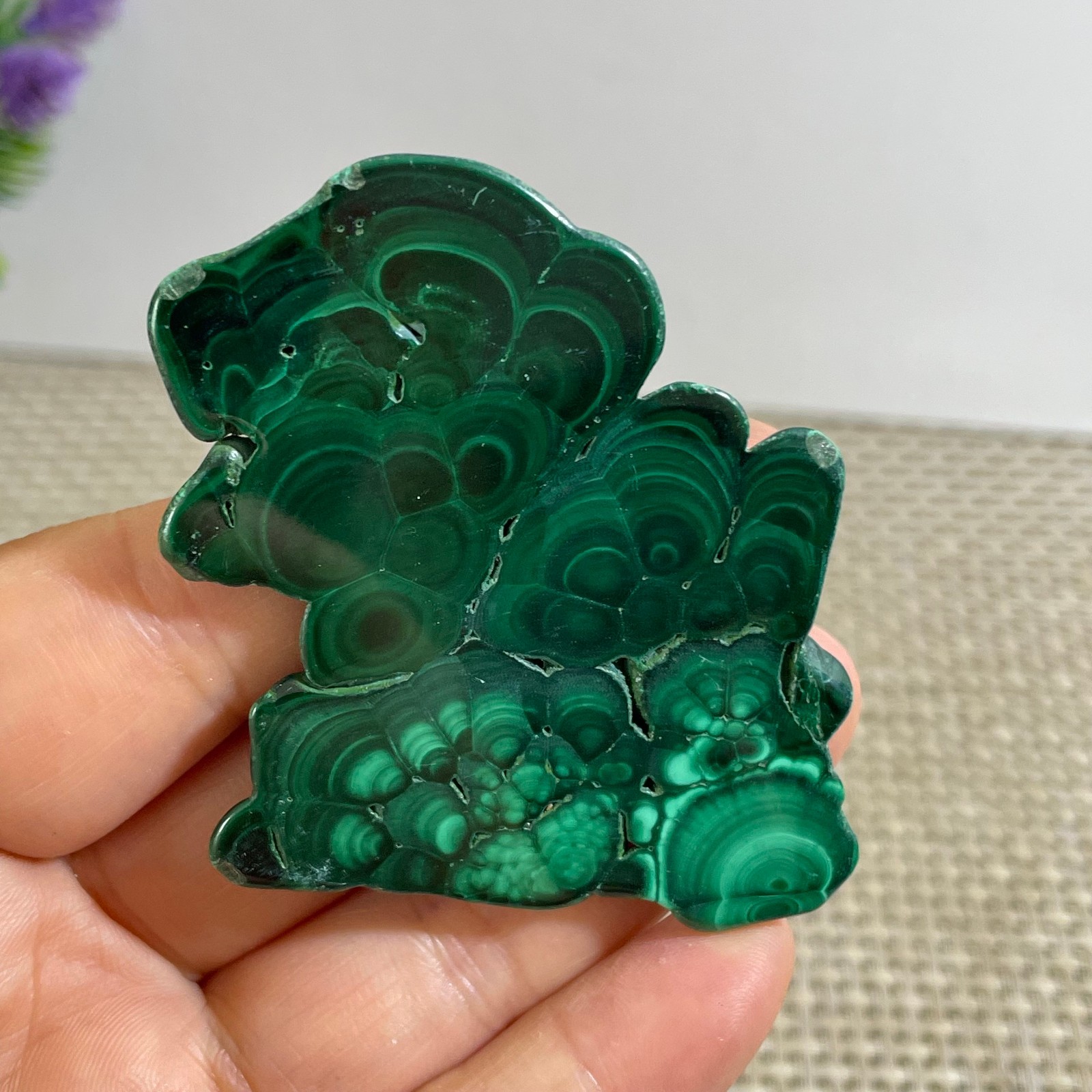 44g Genuine Malachite Crystal Slice Slab, Home Decor, Quartz Crystal Polished
