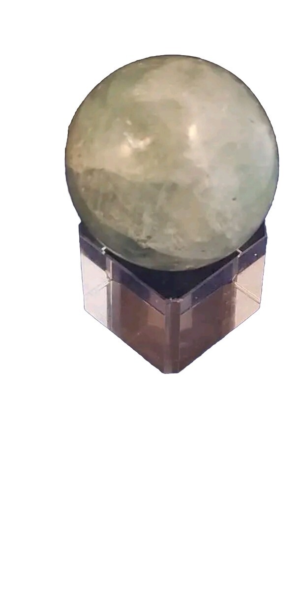 Natural Fluorite Quartz Crystal Sphere Ball 109g 1.5″D w/ Base 1 1/8×1 1/8 x7/8″