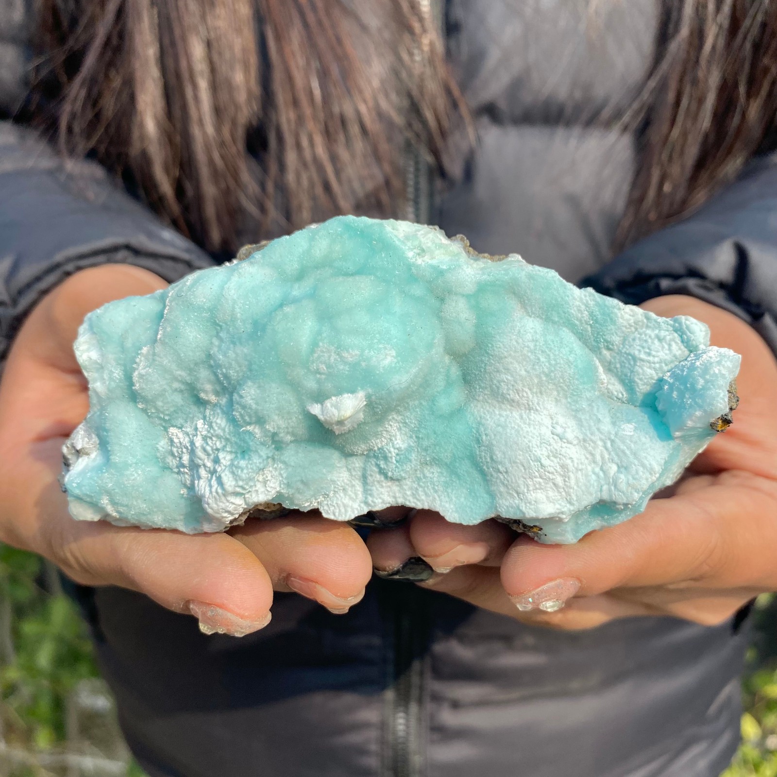 169G Natural Clear Blue-vein Crystal stone Rare Mineral Specimens China