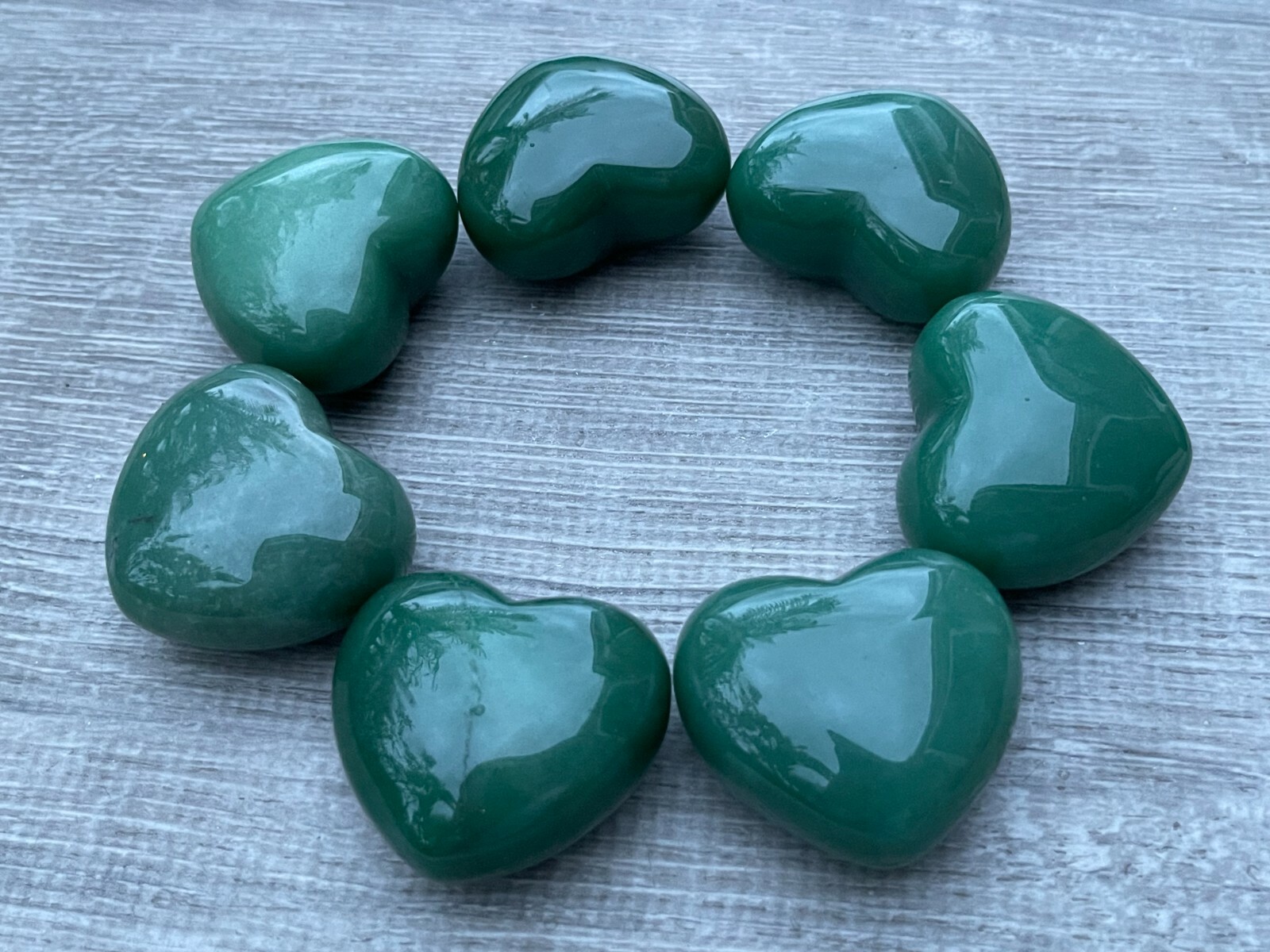 Large Green Aventurine Heart, 1.75″ Polished Green Aventurine Puffy Heart, Bulk