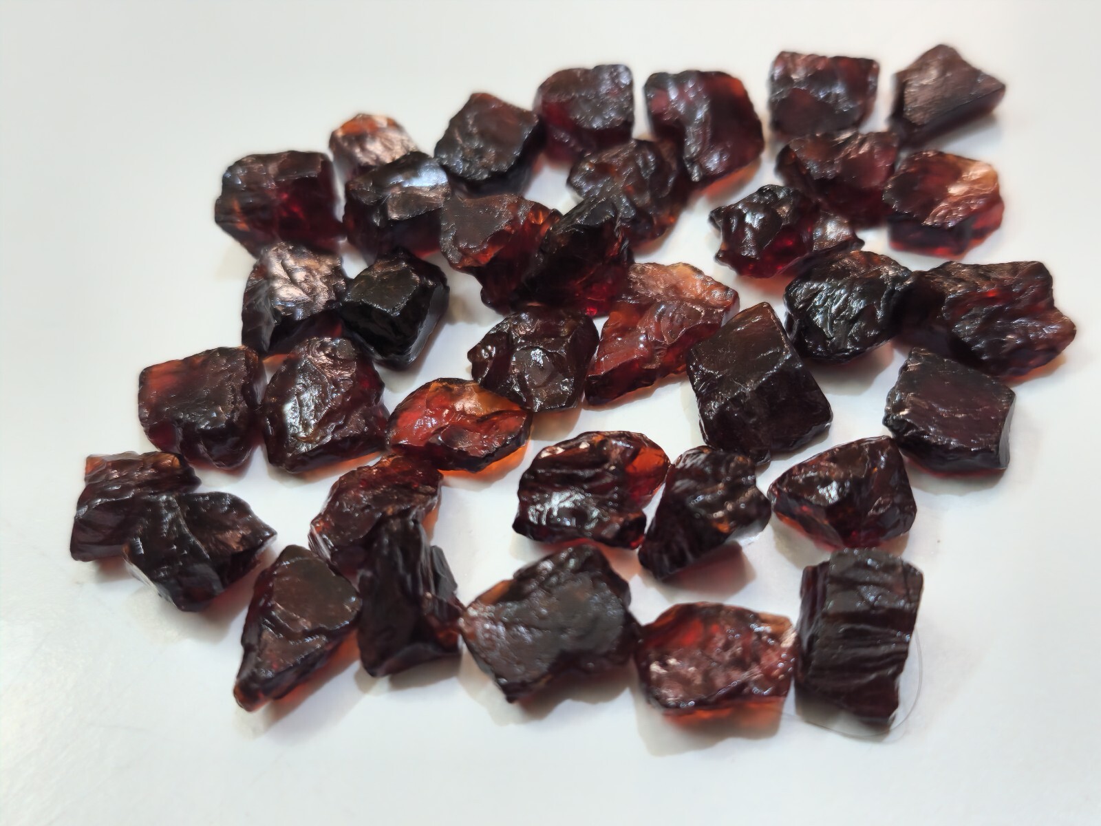 A+ Glowing Red Garnet 36 Piece Raw Size 8-12 MM Red Garnet Gemstone For Jewelry