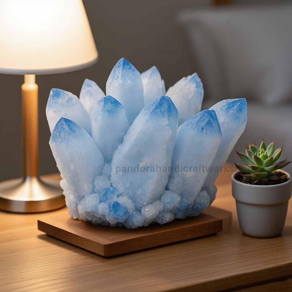 500g+ Rare Large Raw Blue Phantom Quartz Crystal Cluster Quartz Mineral Specimen